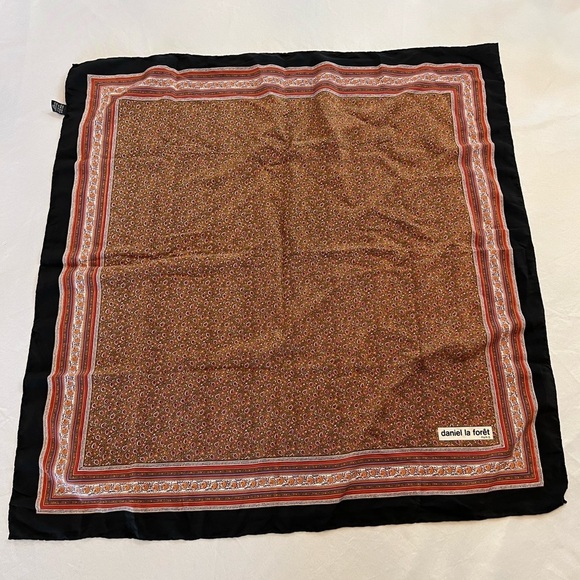 DANIEL LA FORET Vintage 100% Scarf, Size 32” x 32” - Picture 1 of 4